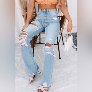 Flying Monkey 90’s Blue Flare Wide Leg Jeans